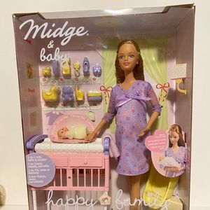 Vintage NIB Pregnant Midge Barbie Doll Happy Family 2002 #56663. Barbie movie.